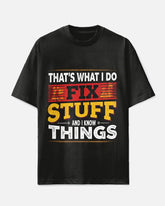 Men's Big & Tall Street Fashion Bold Letter FIX STUFF Printed Short Sleeve T-shirt